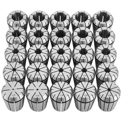 VEVOR ER32 Spannbuchsen Set 1/16 Zoll bis 13/16 Zoll 25-tlg. Spannzangensatz, für Fräsmaschinen & Bohrmaschinen, 0,0008 Zoll Rundlaufgenauigkeit, CNC-Spannzangen mit Aufbewahrungsbox, Legierter Stahl – Bild 9