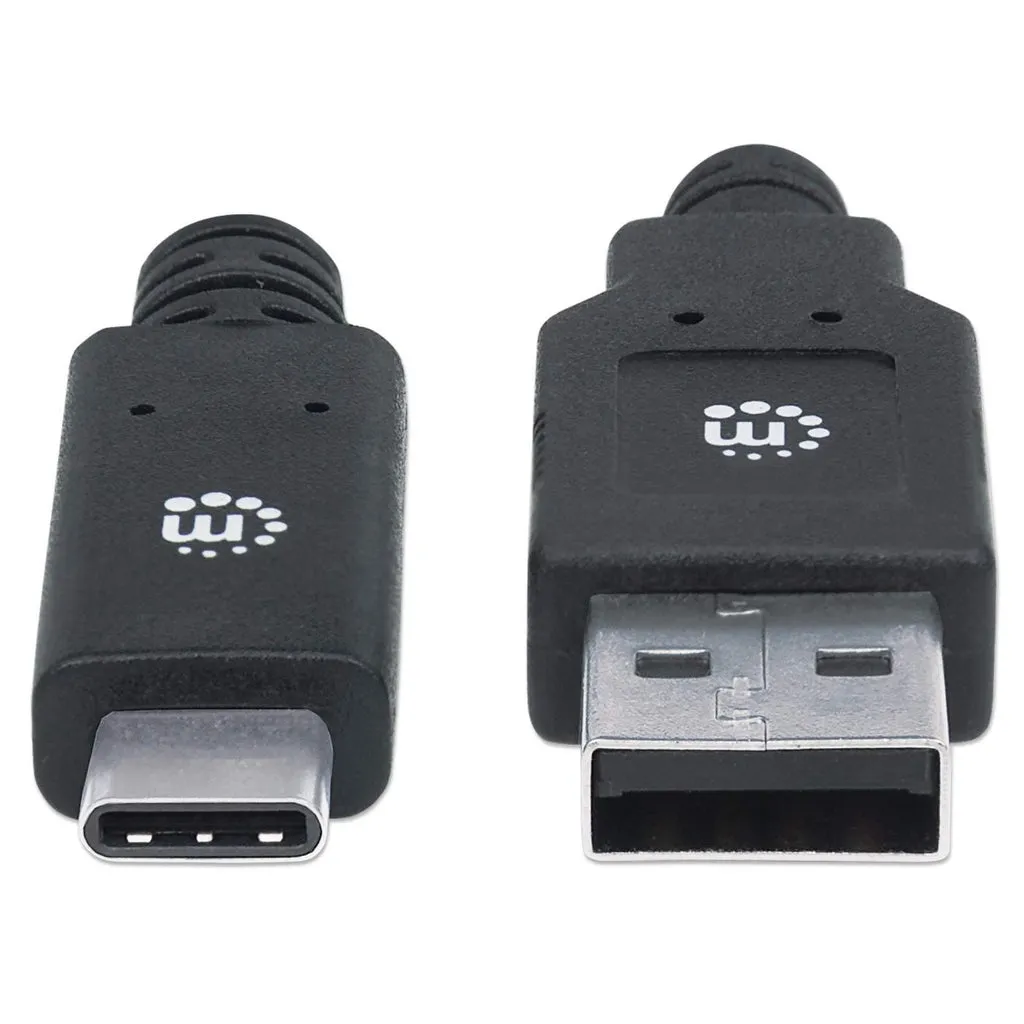 Manhattan USB 3.1 Typ C Gen1-Kabel, Typ C-Stecker auf Typ A-Stecker, 5 Gbit/s, 2 m, schwarz – Bild 3