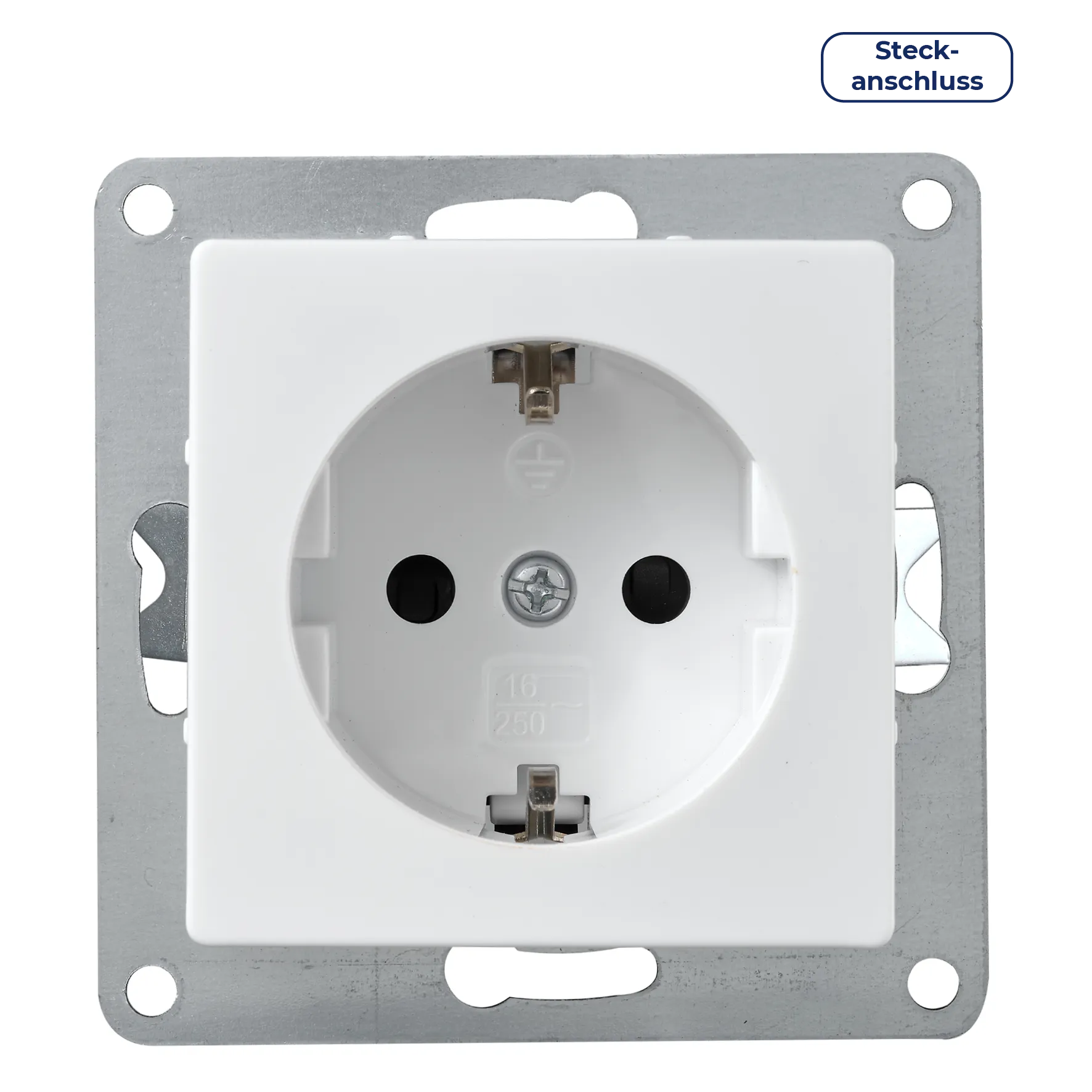 Schutzkontakt-Steckdose McPower “Cup“, 250V~/16A, UP, Steckanschluss, weiß Schutzkontakt-Steckdose McPower “Cup“, 250V~/16A, UP, Steckanschluss, weiß