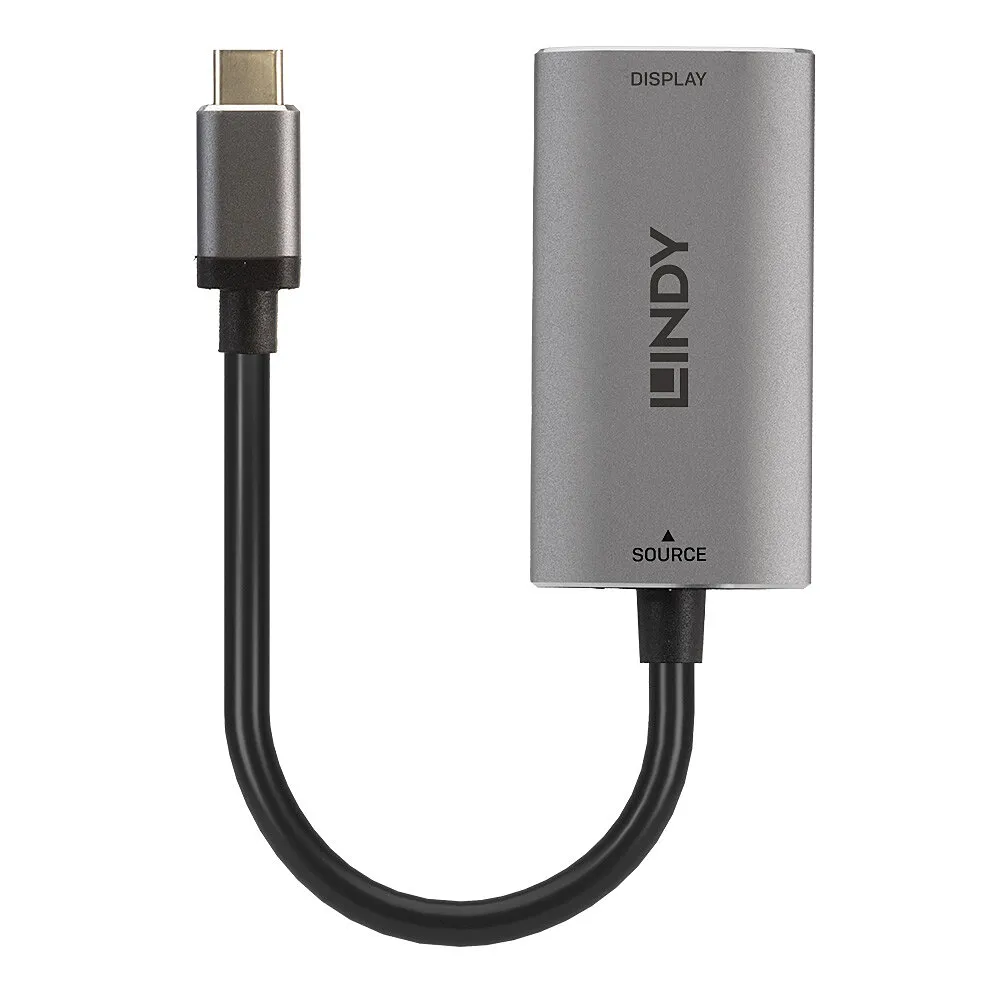 Lindy 43327 Videokabel-Adapter 0,11 m USB Typ-C HDMI Schwarz, Grau – Bild 2