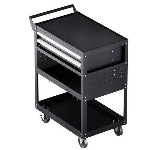 VEVOR Werkzeugwagen 785x450x945 mm, 181 kg Tragkraft, Werkstattwagen mit 2 Schubladen, Aufbewahrungs-Organizer für Mechanikerwerkzeuge, für Garage, Lager & Reparaturwerkstatt, Schwarz – Bild 8