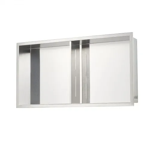 VEVOR Duschnische, 10,16x33,02x63,5 cm, doppellagige Wandnische mit ausgehöhlter Trennwand, Shampoo-Aufbewahrungs-Organizer aus Edelstahl, Duschregal, silberfarben für Badezimmer – Bild 8