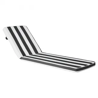 VEVOR Deckchair Auflagen, 1889x561x71mm, Liegenauflagen für Außenbereich, wasserabweisend & farbecht, Sonnenliegen-Kissen, dicke Terrassen-Liegepolster für Pooldeck, schwarz-weiß gestreift VEVOR Deckchair Auflagen, 1889x561x71mm, Liegenauflagen für Außenbereich, wasserabweisend & farbecht, Sonnenliegen-Kissen, dicke Terrassen-Liegepolster für Pooldeck, schwarz-weiß gestreift
