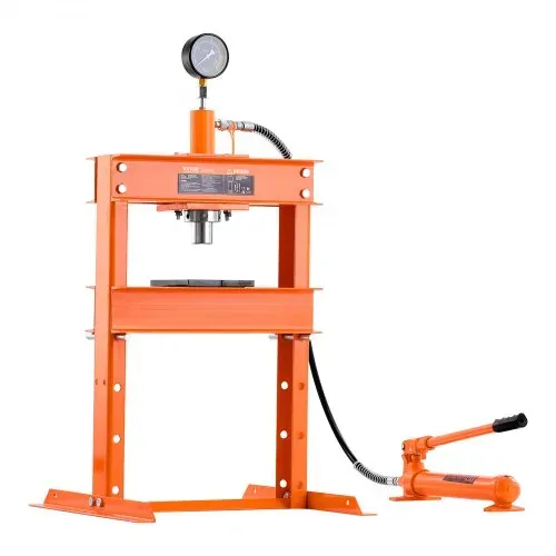 VEVOR hydraulische Werkstattpresse 10 t (H-Rahmen) mit Pressplatte, einstellbare Hydraulikpresse (Max. Zylinder 130 mm) mit Überdruckventil, geeignet zum Biegen & Richten & Stanzen Orange – Bild 10