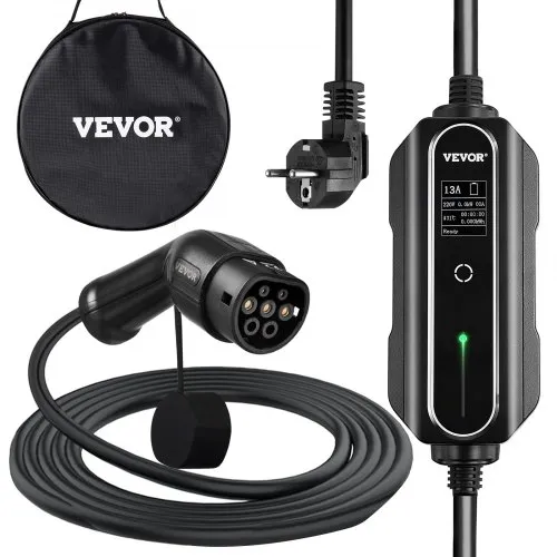 VEVOR EV Ladegerät 13 A EV Ladekabel für EU Standard, 10 m Ladestation für Elektroauto 3 Pin Schuko Stecker, 3 kW Elektrofahrzeug, 250 V IP54-Anschluss mit LCD Digitalbildschirm & CE Zertifizierung VEVOR EV Ladegerät 13 A EV Ladekabel für EU Standard, 10 m Ladestation für Elektroauto 3 Pin Schuko Stecker, 3 kW Elektrofahrzeug, 250 V IP54-Anschluss mit LCD Digitalbildschirm & CE Zertifizierung