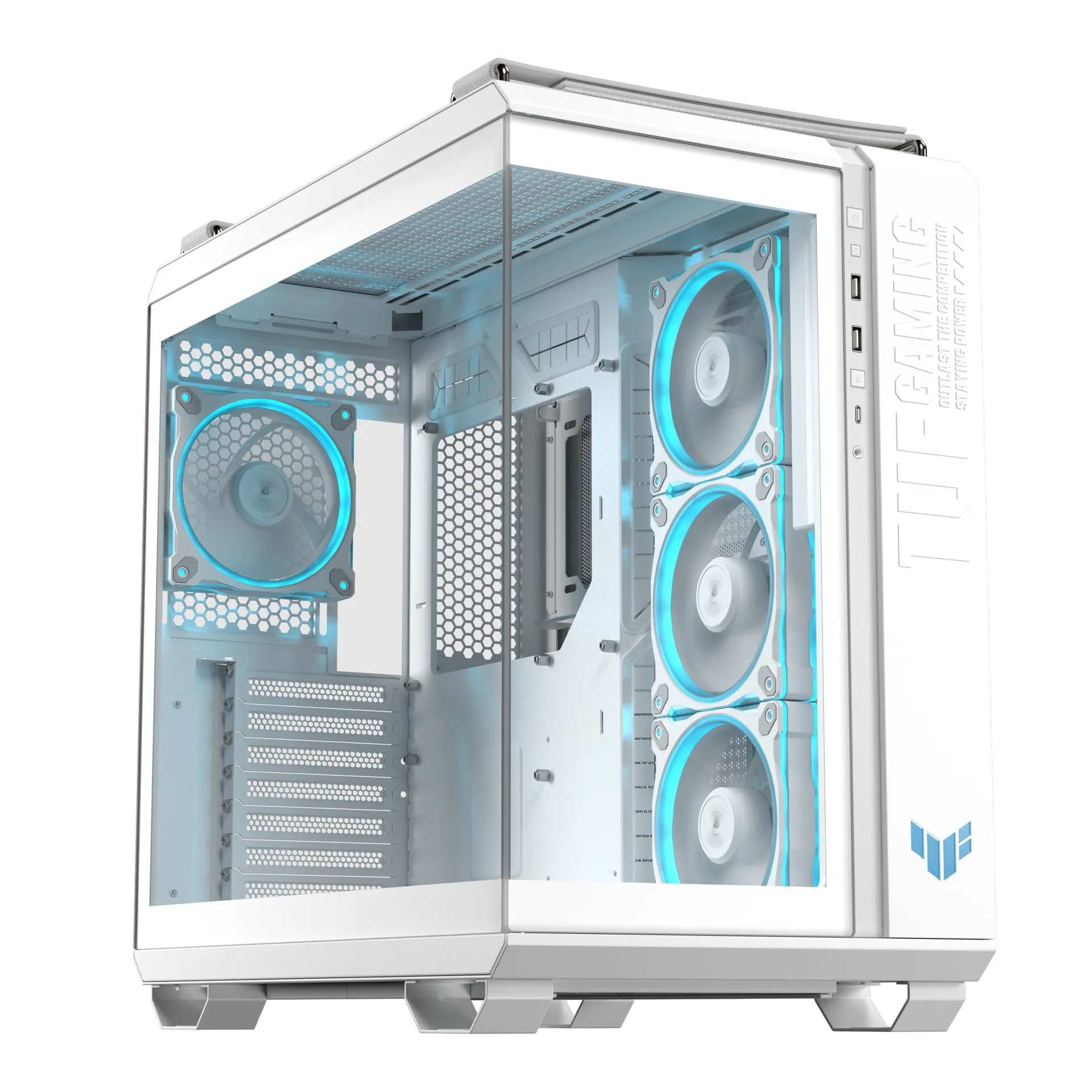 ASUS TUF GAMING GT502 Horizon TG ARGB White Midi Tower Weiß ASUS TUF GAMING GT502 Horizon TG ARGB White Midi Tower Weiß