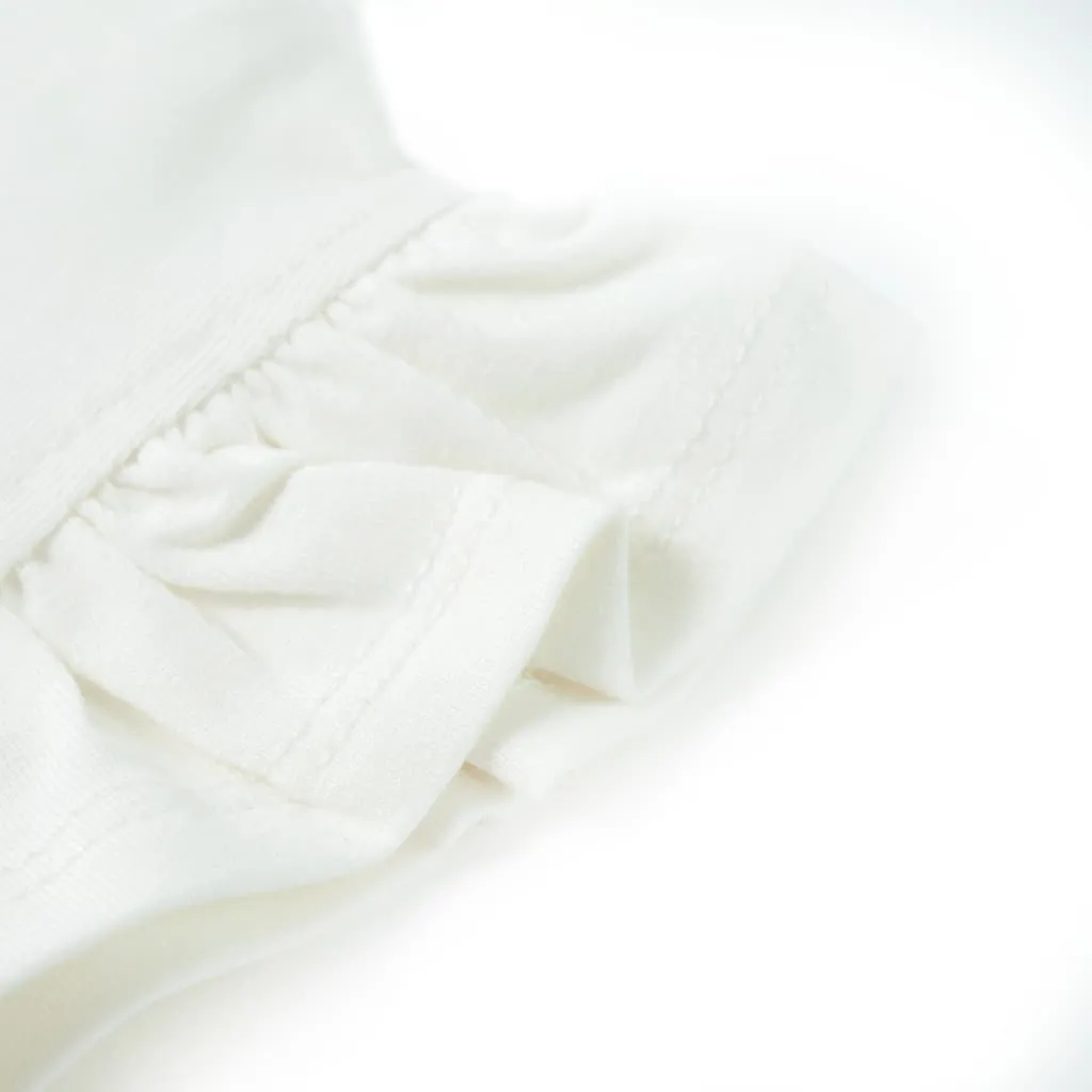 vidaXL Kinder-T-Shirt mit Rüschenärmeln Weiß 128 – Bild 5