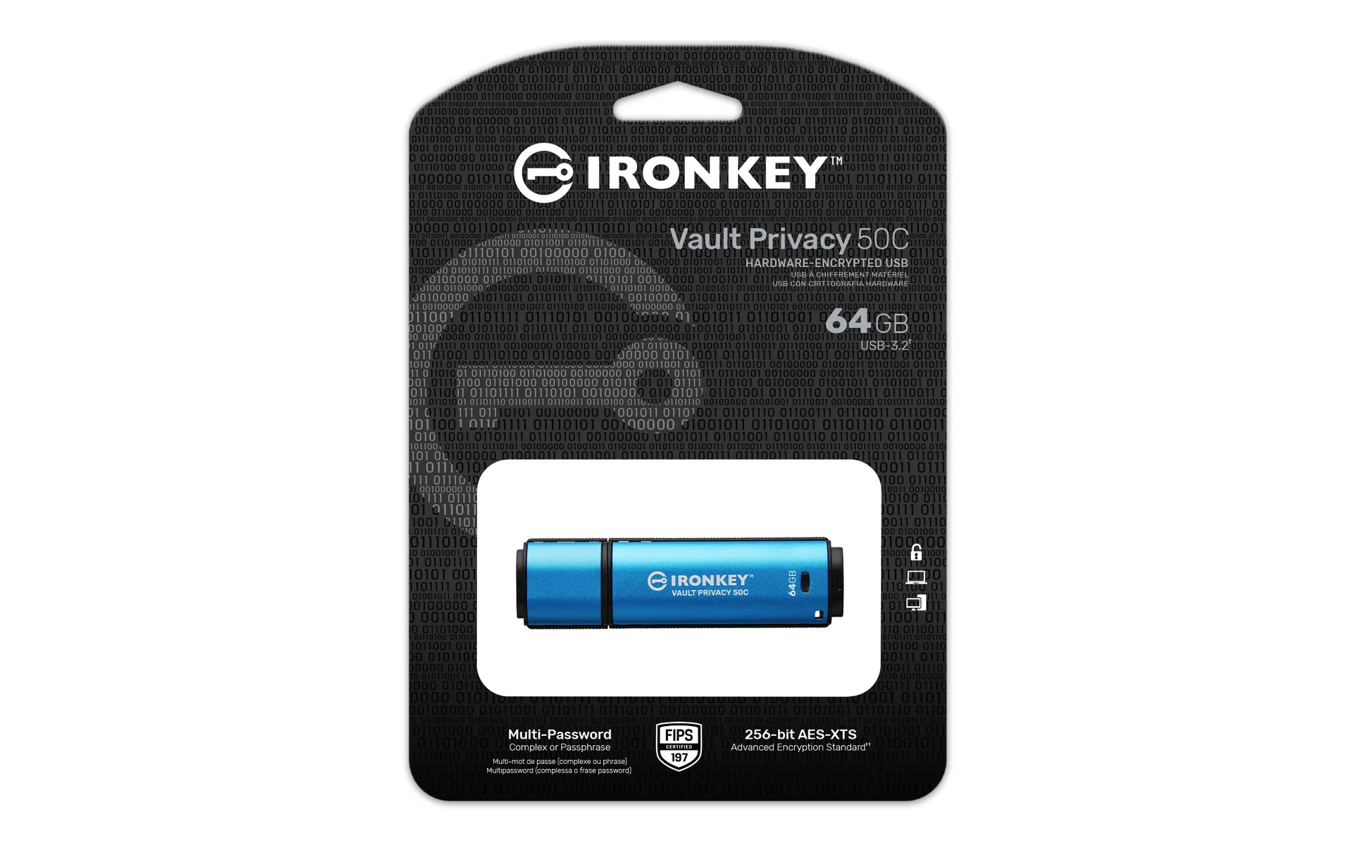 Kingston Technology IronKey 64GB USB-C Vault Privacy 50C AES-256 verschlüsselter, FIPS 197 – Bild 3