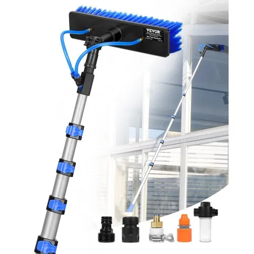 VEVOR Teleskop Waschbürste mit Teleskopstiel, 7,3 m lange Teleskopstange mit ausziehbarem Griff, 180° drehbarem Bürstenkopf & 20 m Schlauch, für Haushalt & Außenbereich, Solarmoduldecks im Wohnwagen VEVOR Teleskop Waschbürste mit Teleskopstiel, 7,3 m lange Teleskopstange mit ausziehbarem Griff, 180° drehbarem Bürstenkopf & 20 m Schlauch, für Haushalt & Außenbereich, Solarmoduldecks im Wohnwagen