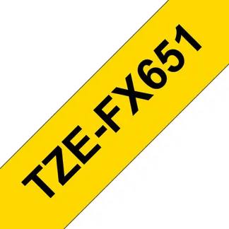 Brother TZE-FX651 Etiketten erstellendes Band Schwarz auf gelb TZ Brother TZE-FX651 Etiketten erstellendes Band Schwarz auf gelb TZ