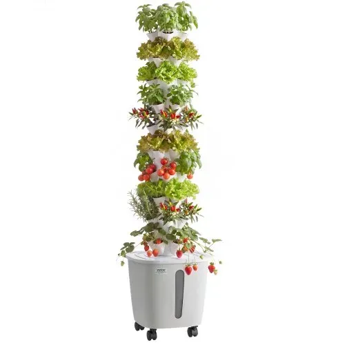 VEVOR Hydroponik-Turm, 50 Pods, Hydrotower 10 Ebenen, Hydroponik-Anbausystem-Set mit App-Steuerung, Rädern, 20-L-Wassertank & Pumpe, Hydroponic Tower für Kräuter, Obst & Gemüse im Innenbereich VEVOR Hydroponik-Turm, 50 Pods, Hydrotower 10 Ebenen, Hydroponik-Anbausystem-Set mit App-Steuerung, Rädern, 20-L-Wassertank & Pumpe, Hydroponic Tower für Kräuter, Obst & Gemüse im Innenbereich