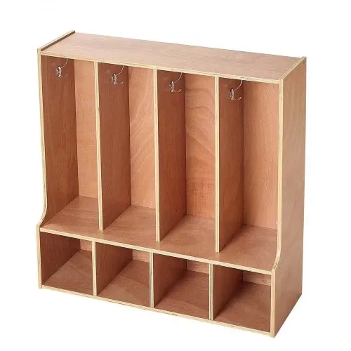 VEVOR Offener Kinderkleiderschrank aus Sperrholz, Kindergarderobe mit 8 Haken & 8 Fächern (4 Groß + 4 Klein), Garderobenregal & Aufbewahrungsregal für Kinderzimmer Zuhause Kindergarten Kita – Bild 9