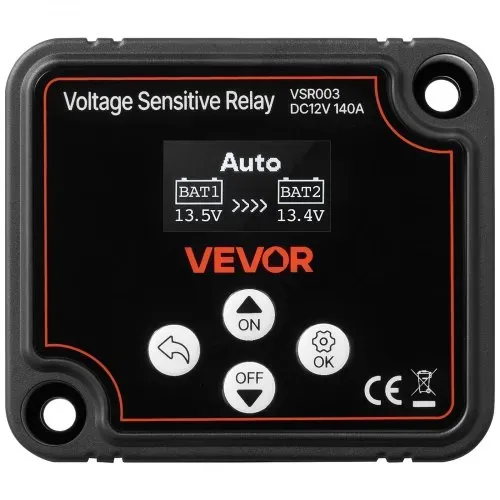 VEVOR Trennrelais, 12 V, 140 A, Doppelbatterie Isolator mit LCD-Bildschirm, intelligenter Batterietrennschalter für Lithium- und Blei-Säure-Batterien, für Auto, LKW, Wohnmobil, UTV, ATV, Boot – Bild 9
