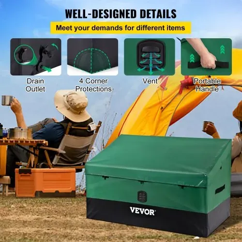 VEVOR 440L Aufbewahrungsbox für Außenbereich 122x63x75cm Auflagenbox aus PE-Plane auf industriellem Niveau Wasserdicht Luftdurchlässig Kissenbox Truhe Gartenbox Ideal für Pools Höfe Gärten Garagen – Bild 4