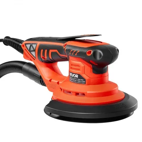 VEVOR 400W Exzenterschleifer 152mm Bürstenloses Schleifgerät Holzschleifer, 4000-10000U/min, 7 Stufige Drehzahlregelung, 10 Schleifpapiere, Staubbeutel, 4m Netzkabel, Handschleifer für Holzbearbeitung – Bild 10
