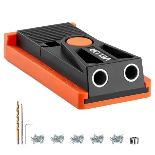 VEVOR Pocket Hole Jig Kit Taschenloch-Vorrichtungssatz 12,7-38,1 mm verstellbar, Vorrichtungs-Taschenlochsystem mit Stufenbohrer Sechskantschlüssel Bohrstoppring Vierkant-Antriebsbit Schrauben – Bild 10
