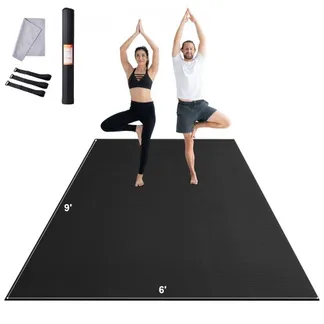 VEVOR Trainingsmatte, rutschfeste, hochdichte Premium-Yogamatte, Trainings-Yogamatte für Männer und Frauen, Fitness- und Trainingsmatte mit Tasche und Tragegurt, für alle Arten von Heim-Yoga, Pilates und Bodentraining (2,7 x 1,8 m) VEVOR Trainingsmatte, rutschfeste, hochdichte Premium-Yogamatte, Trainings-Yogamatte für Männer und Frauen, Fitness- und Trainingsmatte mit Tasche und Tragegurt, für alle Arten von Heim-Yoga, Pilates und Bodentraining (2,7 x 1,8 m)