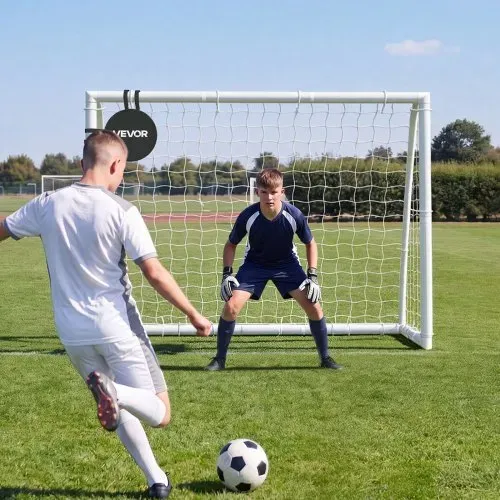 VEVOR Fußballtor 244 x 182 cm Tragbares PVC Outdoor-Soccertor mit PE-Netz, für Gärten, Parks und Schulen, Wetterfest, mit Bodenankern, Zielscheibe, 600D-Oxford-Tasche und Stabilität bei über 110 km/h – Bild 7