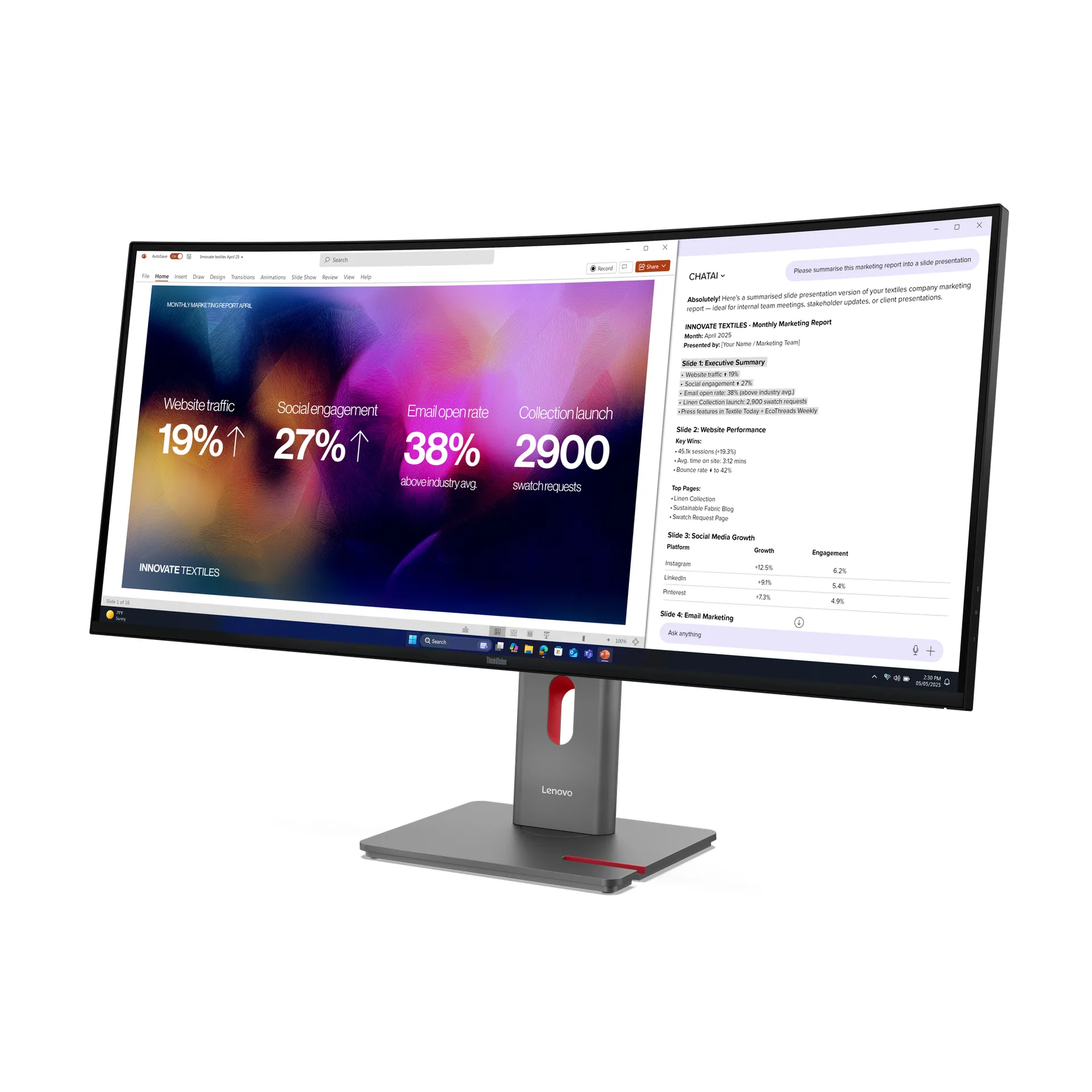 Lenovo ThinkVision P40WD-40 Monitor – Bild 4