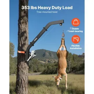 VEVOR Game Hoist zur Baummontage, Tragkraft 160 kg, Wildhebezeug mit Ratschengurt, Hochleistungs-Hirschaufhänger zum Häuten, Säubern, Aufhängen von Wildtieren, 1200 x 310 x 130 mm, Schwarz VEVOR Game Hoist zur Baummontage, Tragkraft 160 kg, Wildhebezeug mit Ratschengurt, Hochleistungs-Hirschaufhänger zum Häuten, Säubern, Aufhängen von Wildtieren, 1200 x 310 x 130 mm, Schwarz