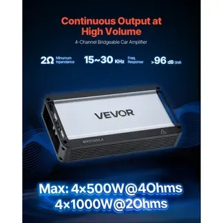 VEVOR Autoverstärker 4-Kanal, Endstufe Klasse D Überbrückbar, Max. 4 x 500 W an 4 Ohm / 4 x 1000 W an 2 Ohm, Hochleistungsverstärker für SUVs Pickups Geländewagen Mehrkanal-Audioverstärker VEVOR Autoverstärker 4-Kanal, Endstufe Klasse D Überbrückbar, Max. 4 x 500 W an 4 Ohm / 4 x 1000 W an 2 Ohm, Hochleistungsverstärker für SUVs Pickups Geländewagen Mehrkanal-Audioverstärker