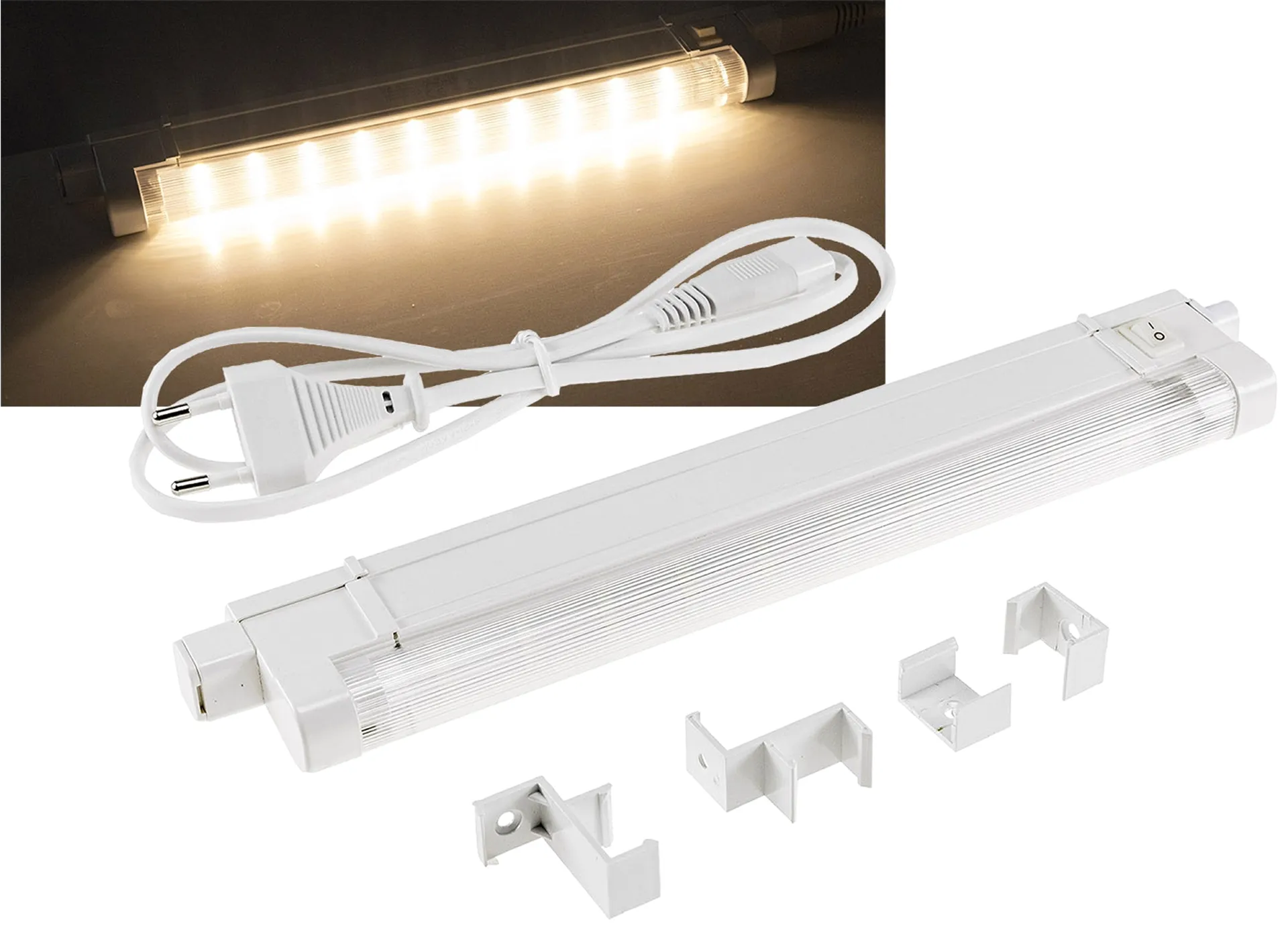 LED Unterbauleuchte „SMD pro“ 27cm 2W, 190lm, 3000k, Licht warmweiß LED Unterbauleuchte „SMD pro“ 27cm 2W, 190lm, 3000k, Licht warmweiß