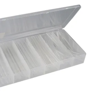 Schrumpfschlauch-Sortiment, 100-teilig in praktischer Box, transparent Schrumpfschlauch-Sortiment, 100-teilig in praktischer Box, transparent