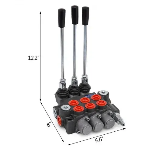 VEVOR 3 Bank Hydraulikventil Handhebelventil, 11GPM Hydraulic Directional Control Valve Adjustable,6,62 kg Hydraulische Ventil, Handhebelventil Hydraulik-Steuergerät, für Landwirtschaft Baumaschinen – Bild 7
