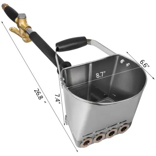 VEVOR Putzwerfer 4 Jet, 4,6 lb Berufswand Mörser Sprüher, Sprühpistole 35 x 20 x 25 cm, Silber Stuck-Sprühpistole 2,1 kg, für Wände Decken Zement Mörtel Sprühmaschine – Bild 7