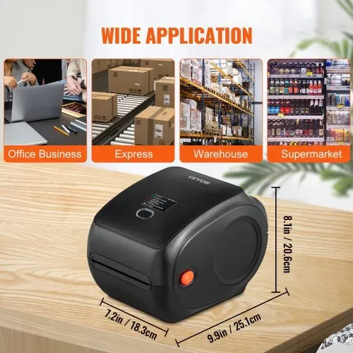 VEVOR Thermo-Etikettendrucker 300DPI Edikettendruckgerät Labeldrucker 3600 Etiketten pro Stunde Versandetiketten Drucker Bluetooth/USB Automatische Etikettenerkennung Windows Mac OS Linux Chromebook – Bild 6