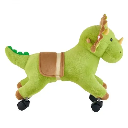 VEVOR Reitpferd auf Rollen 55cm, 40kg Belastbare Stehpferd mit Soundfunktion, Spielpferd mit Weichem Sitz Griffen & 360° Lenkrollen, Grüner Dinosaurier zum Draufsitzen & Reiten für Kinder ab 3 Jahren – Bild 10