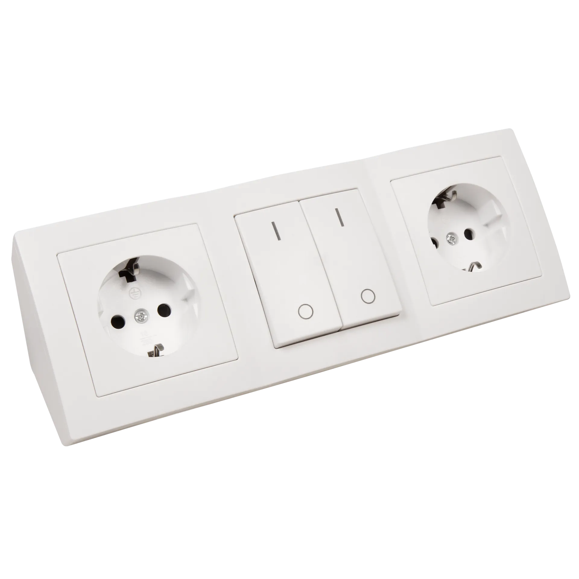 Steckdosenblock McPower “Flair“ Aufbau, weiß, 2-fach Schutzkontakt + Schalter Steckdosenblock McPower “Flair“ Aufbau, weiß, 2-fach Schutzkontakt + Schalter