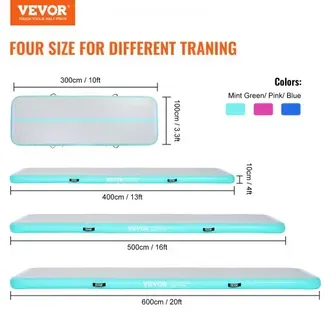 VEVOR Gymnastik-Luftmatte 10 cm Dick Aufblasbare Gymnastik-Tumbling-Matte, Tumbling-Bahn mit Elektrischer Pumpe, Trainingsmatten für den Heimgebrauch/Fitnessstudio /Yoga/Cheerleading/Strand/Park Grün VEVOR Gymnastik-Luftmatte 10 cm Dick Aufblasbare Gymnastik-Tumbling-Matte, Tumbling-Bahn mit Elektrischer Pumpe, Trainingsmatten für den Heimgebrauch/Fitnessstudio /Yoga/Cheerleading/Strand/Park Grün