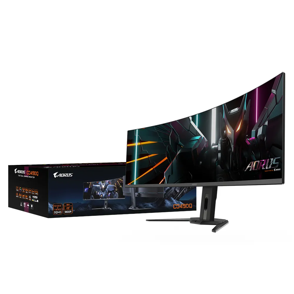 GIGABYTE Gebogener Gaming-Monitor CO49DQ OLED - 5120x1440 (DQHD), 1800R, 144Hz, 0,03ms, KVM, FreeSync Premium Pro, HDMI 2.1 – Bild 4
