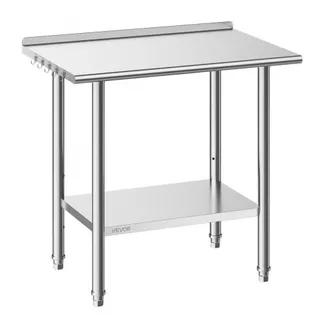 VEVOR Edelstahltisch Gastro 915 x 610 x 894 mm, Verstellbarer Edelstahltisch mit Aufkantung,Arbeitstisch mit Grundboden für Restaurant Schwerlast Obere Ablage (227 kg) Untere Ablage (191 kg) VEVOR Edelstahltisch Gastro 915 x 610 x 894 mm, Verstellbarer Edelstahltisch mit Aufkantung,Arbeitstisch mit Grundboden für Restaurant Schwerlast Obere Ablage (227 kg) Untere Ablage (191 kg)