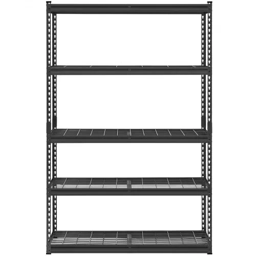 VEVOR Lagerregale, 1134 kg, 5-stufiges Schwerlastregal für die Garage, 457,2 x 1219,2 x 1828,8 mm, verstellbares Garagenregal für Industrieregale, Kellerregal, für Küche, Lager, Keller, schwarz – Bild 8
