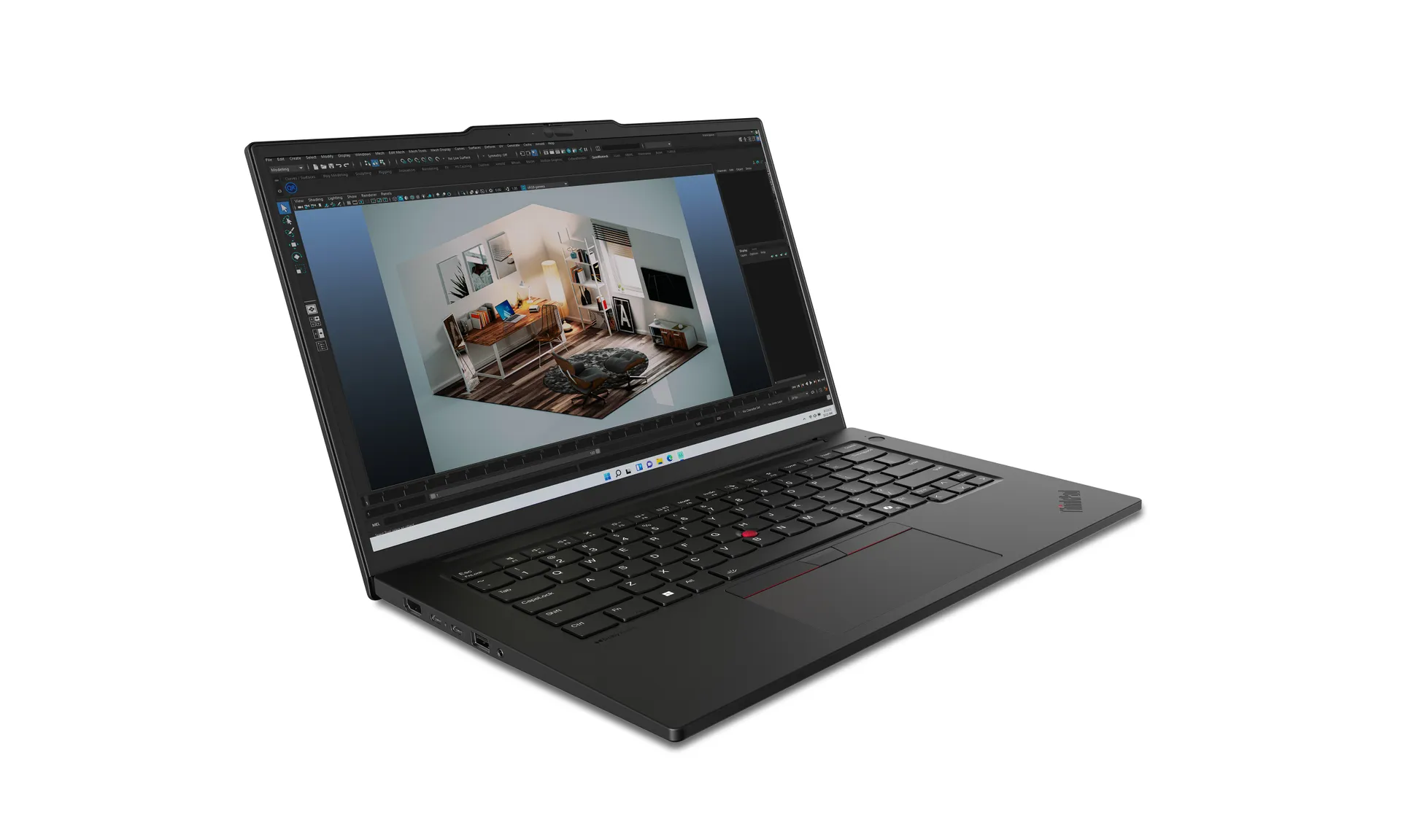 Lenovo ThinkPad P14s Gen 5 (Intel) Intel Core Ultra 7 155H Laptop 36,8 cm (14.5") WQXGA 32 GB DDR5-SDRAM 1 TB SSD NVIDIA RTX 500 Ada Wi-Fi 6E (802.11ax) Windows 11 Pro Deutsch Schwarz – Bild 3