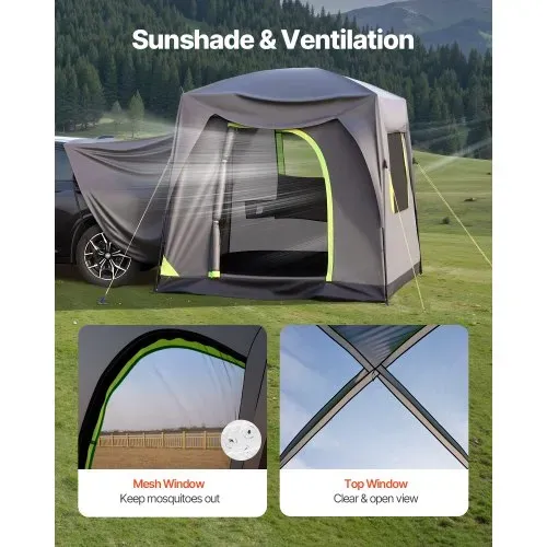 VEVOR SUV-Zelt Camping Auto-Zelt (248 x 308 x 230 cm) wasserdichtes PU2000 geräumiges Doppelschicht-Design für 5-8 Personen, SUV-Campingzelt mit Fenstern & Netzfenstern & Regendach & Tasche – Bild 5