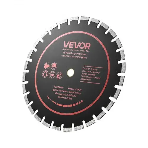 VEVOR 3 Stk. Diamanttrennscheiben 410mm, Diamant-Sägeblätter mit 25,4mm Bohrung & 12,5mm Segmenthöhe, Max. 3600 U/min Diamantscheiben für Trocken/Nass Schneiden, Trennscheibe für Beton Mauerwerk Stein – Bild 8