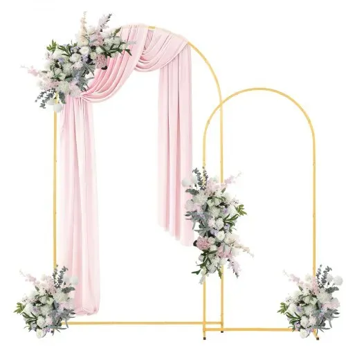 VEVOR Hochzeitsbogen Metall, 2er-Set (2,2 m & 1,8 m), Hintergrundständer, Goldfarbener Ballonbogen für Hochzeiten, Geburtstagsfeiern, Abschlussfeiern, Feste & Zeremoniendekorationen VEVOR Hochzeitsbogen Metall, 2er-Set (2,2 m & 1,8 m), Hintergrundständer, Goldfarbener Ballonbogen für Hochzeiten, Geburtstagsfeiern, Abschlussfeiern, Feste & Zeremoniendekorationen