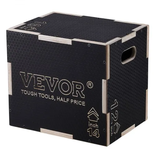 VEVOR 3-in-1-Plyometrische Sprungbox 16/14/12-Zoll-Plyobox, Sprungkasten Sprungkiste 204 kg Tragfähigkeit, Fitnessübungs-Step-Up-Box für Heimtraining, Sprungkrafttraining Schwarz Einstellbare Höhe VEVOR 3-in-1-Plyometrische Sprungbox 16/14/12-Zoll-Plyobox, Sprungkasten Sprungkiste 204 kg Tragfähigkeit, Fitnessübungs-Step-Up-Box für Heimtraining, Sprungkrafttraining Schwarz Einstellbare Höhe