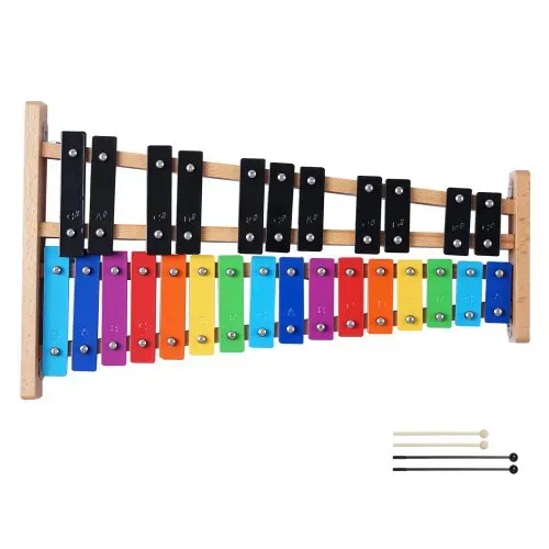 VEVOR Glockenspiel, 27 Noten, professionelles Xylophon-Schlaginstrument, mit SPCC-Klappen & bunten Metalltasten, inklusive 4 Schlägeln, Tragetasche, Musikinstrumenten-Set für Anfänger – Bild 8