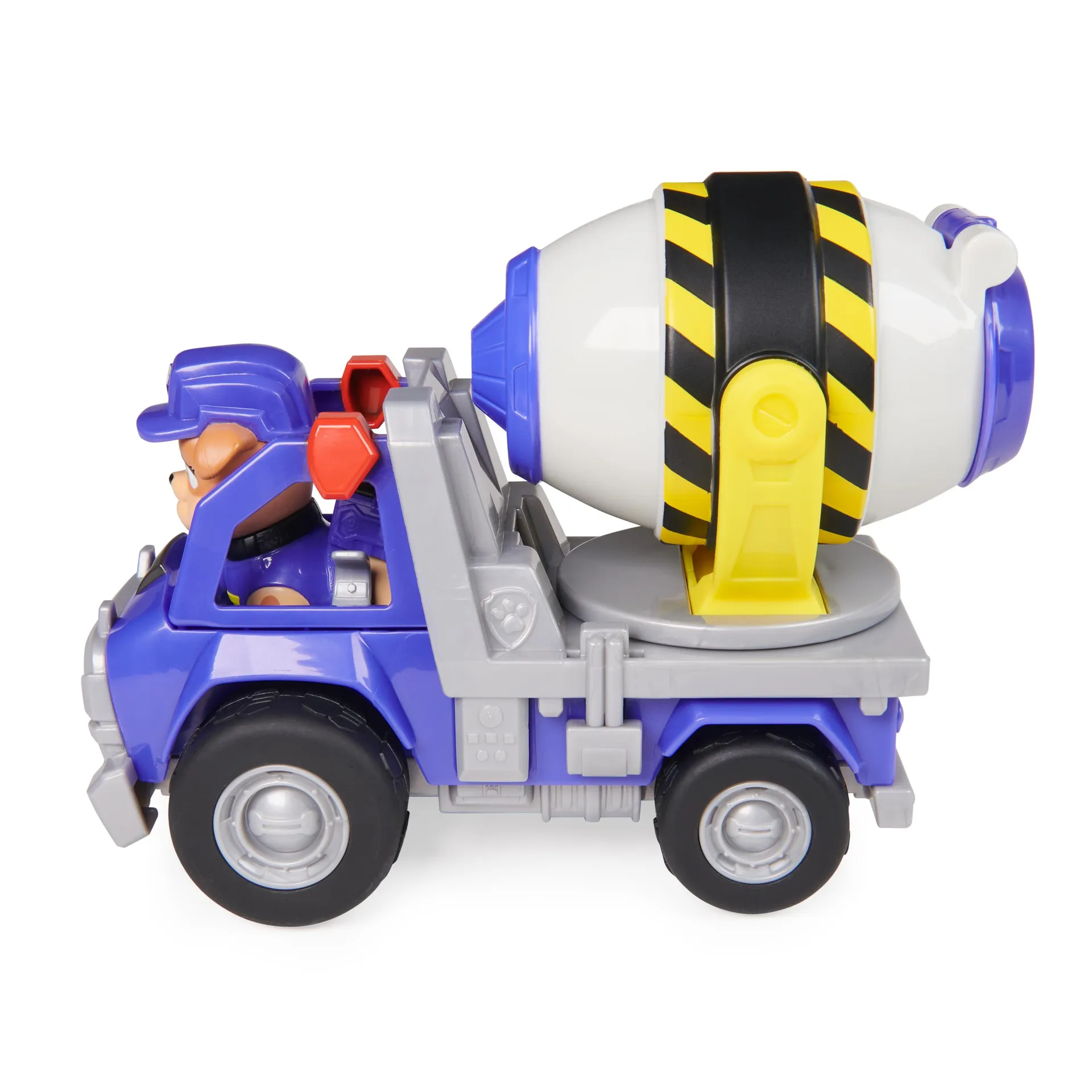 Rubble & Crew Rubble und Crew - Zementmischer-Baufahrzeug (Basis Fahrzeug) mit Mix-Figur, dreh- und kippbare Mischtrommel, authentisches Spielzeug aus TV-Serie, für Kinder ab 3 Jahren – Bild 7