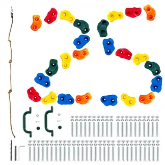 VEVOR 25 Klettergriffe, Kletterfelsen in verschiedenen Größen und Farben für Kinder und Erwachsene, Kletterwandgriffe mit Knotenseil, Griffen und Befestigungsmaterial, Kletterwandgriffe für drinnen und draußen VEVOR 25 Klettergriffe, Kletterfelsen in verschiedenen Größen und Farben für Kinder und Erwachsene, Kletterwandgriffe mit Knotenseil, Griffen und Befestigungsmaterial, Kletterwandgriffe für drinnen und draußen