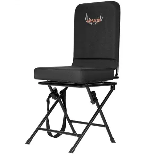 VEVOR Faltstuhl Campingstuhl Anglerstuhl mit Rückenlehne & verstellbarem Schultergurt Klappstuhl Gartenstuhl (136 kg belastbar) 360° geräuschlos drehbar, für Picknick Garten Outdoor Schwarz – Bild 9