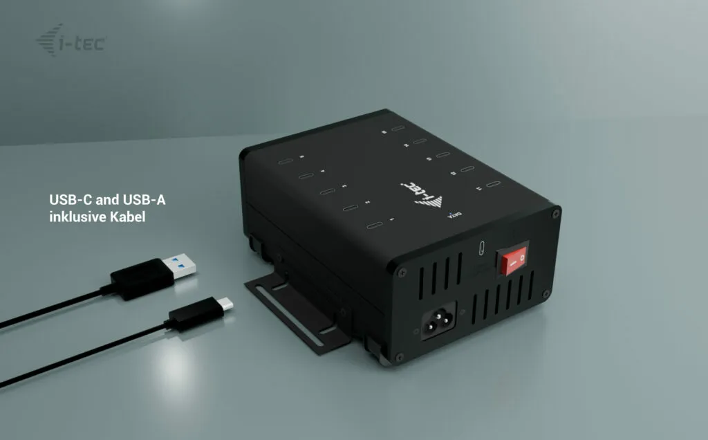 i-tec USB-C/USB-A Metal Charging + data HUB, 15W per port, 10x USB-C – Bild 2