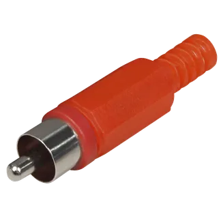 Cinch-Stecker rot mit Knickschutz Cinch-Stecker rot mit Knickschutz