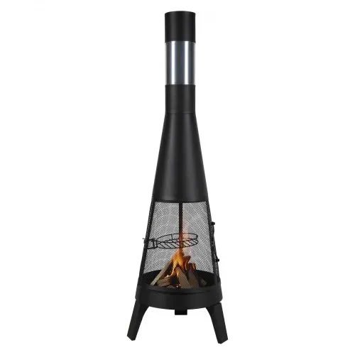 VEVOR Gartenkamin, φ508x1495 mm Terrassenofen, konischer Kamin zum Grillen & Wärmen, Aztekenofen für draußen mit Grillgitter, Kaminmantel & rostfreiem Kamindeckel, für Terrasse, Garten, Hinterhof – Bild 8