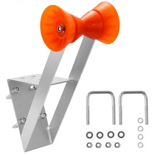 VEVOR Bootsanhänger-Sitz mit Rolle, 50,8–76,2 mm Windenpfosten, Windstand mit orangefarbener TPU-Rolle & U-Bolzen, geeignet für Jetski, Segelboot, Fischerboot, Schnellboot (verzinkt), Silber VEVOR Bootsanhänger-Sitz mit Rolle, 50,8–76,2 mm Windenpfosten, Windstand mit orangefarbener TPU-Rolle & U-Bolzen, geeignet für Jetski, Segelboot, Fischerboot, Schnellboot (verzinkt), Silber