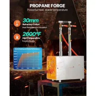 VEVOR tragbare Propangas-Schmiede mit 2 Brenner 1427 °C, Hufschmiede Schmiedeofen mit quadratischer Form, Edelstahl, Gasschmiedewerkzeuge und -ausrüstung, Schmelzofen Verwendung zum Metallschmieden VEVOR tragbare Propangas-Schmiede mit 2 Brenner 1427 °C, Hufschmiede Schmiedeofen mit quadratischer Form, Edelstahl, Gasschmiedewerkzeuge und -ausrüstung, Schmelzofen Verwendung zum Metallschmieden